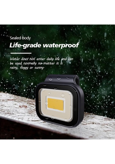 Yifomall Mavi Siyah Ip66 Su Geçirmez Cob Kamp Lambası, 500lm, 10 Saat Süre, Manyetik Ve Askıya Takılabilir, 800mah Şarj Edilebilir, Dış Mekan İçin Hafif Çok Renkli