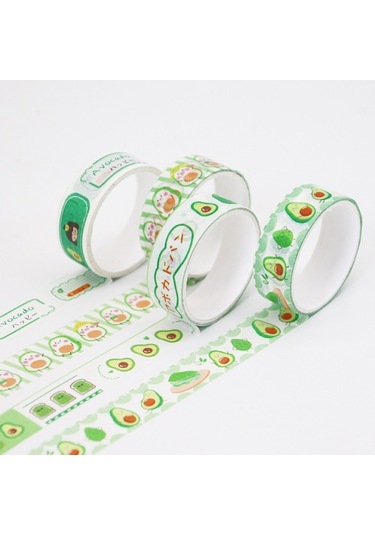 4pcs/kutu 15mm X 2m Avokado Kız Washi Bant El Hesap Malzemesi Random Delivery , Size:1 Boxes Diğer