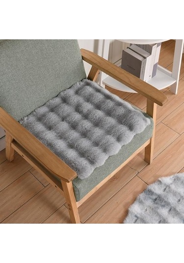 Gri Düz Renk Sandalye Minderi Aşınmaya Dayanıklı Ekstra Yumuşak Kalın Yıkanabilir Yemek Sandalyesi Minderi Kalınlaşmış Koltuk Pedi