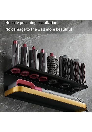 Airwrap Duvara Monte Raf Depolama Rafı İçin, Renk: A Tipi Siyah Altın Diğer