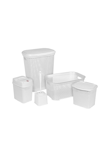 Sağlam Plastik  Damla 5'Li Çeyiz Seti Beyaz