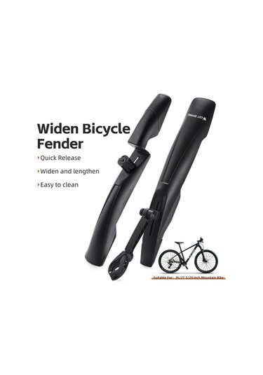 Pazly Genişletilebilen Bisiklet Çamurlukları, 26-29in, Hızlı Kurulum, Siyah, Evrensel, Ön Ve Arka Siyah