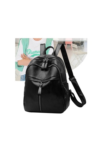 Lichen Yüksek Kaliteli Gençlik Pu Deri Gençlere Yönelik Sırt Siyah