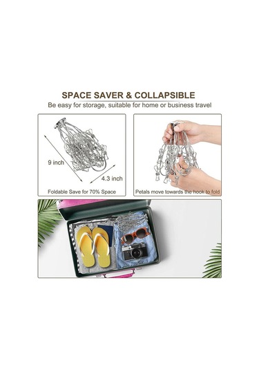 Katlanabilir Paslanmaz Çelik Çamaşır Kurutma Askısı, 20 Klipsli Yıkama Standı, Havlu, Çorap, Sütyen Ve Şapka Askısı Diğer