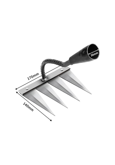 Symbee "4 Dişli Yüksek Karbon Çelik Bahçe Tırmığı - Toprak Kabartma, Yabani Ot Temizleme Ve Yaprak Toplama İçin Dayanıklı"