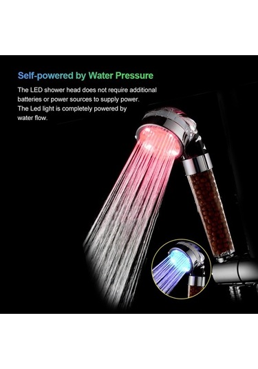 Ulzyvf Ve Teknolojili Su Renkli Renk Led Karakter Filtreli Duş Değiştiren Çok Başlığı Anion 112 - Kv Çok Renkli