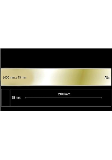 Dekoratif Aynalı Pleksi Şerit Süs Gümüş 15 Mm X 2400 Mm Mobilya Gümüş