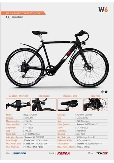 Rks W6 28" Jant Elektrikli Bisiklet
