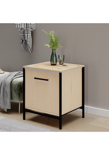 Çok Amaçlı Dolap 1 Çekmeceli Komodin Sehpa Çam 1595