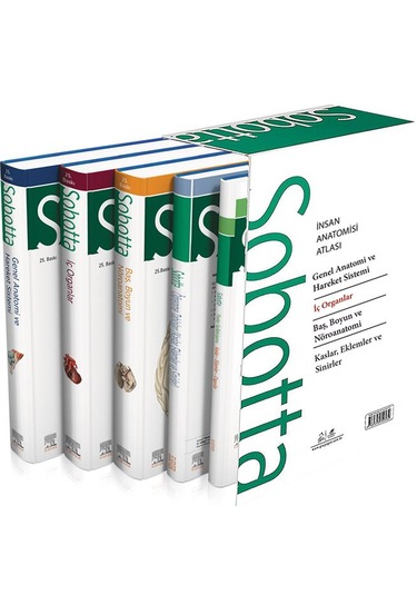 Sobotta Anatomi Atlası 4 Cilt Set 13. En Son Türkçe Baskı + Sobotta Konu Kitabı
