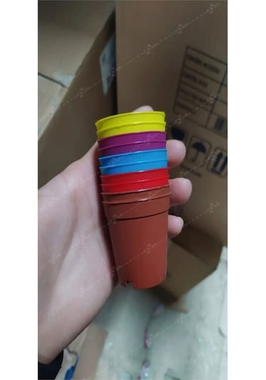 Katı Plastik Sukulent Saksısı 10 Adet Mavi 5.5 Cm
