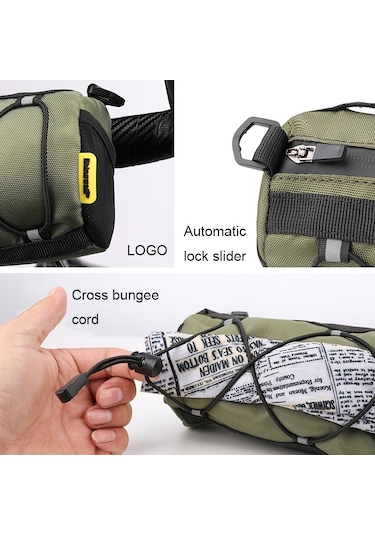 Rhinowalk Rk9103 2.4l Suya Dayanıklı Bisiklet Gidon Çantası Siyah