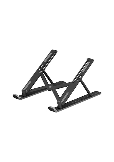 Springsun Abs Plastik Dizüstü Bilgisayar Ayaklığı, 10 Seviye Yükseklik Ayarlı, Isı Dağıtıcı, Ergonomik, Katlanabilir Ve Taşınabilir, Siyah