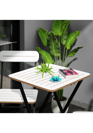 Bahçe Masa Sandalye Bistro Takım Beyaz 1393 Beyaz