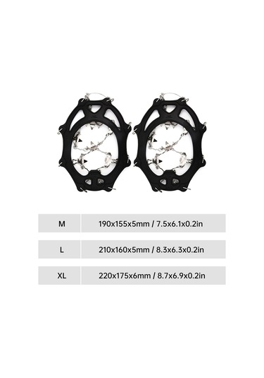 Maiyame Kış Montajı 26 Dişli 201 Paslanmaz Çelik Kar Tırnağı, Dış Mekan Dağcılık Kayma Engeli Ayakkabı Kılıfı Siyah L Çok Renkli