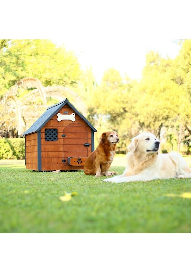 Mandu Isı Yalıtımlı Ahşap Köpek Kulübesi Large