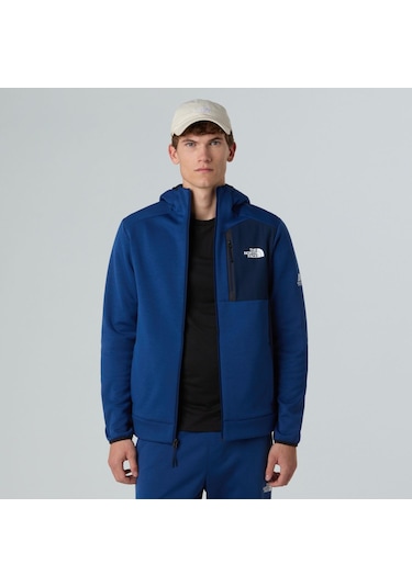 The North Face Erkek Mountain Athletics Tam Boy Fermuarlı Kapüşonlu Polar Ceket Nf0a8dy78z41 Mavi
