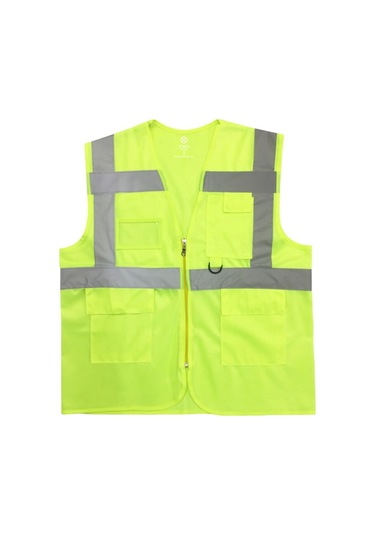 Reflektörlü Cepli Vento Mühendis Tipi Yelek Sarı Renk