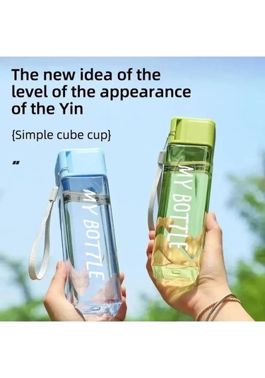 Maoyaya Şeffaf Kare İçme Bardağı Mate 1 Adet Plastik Taşınabilir Su