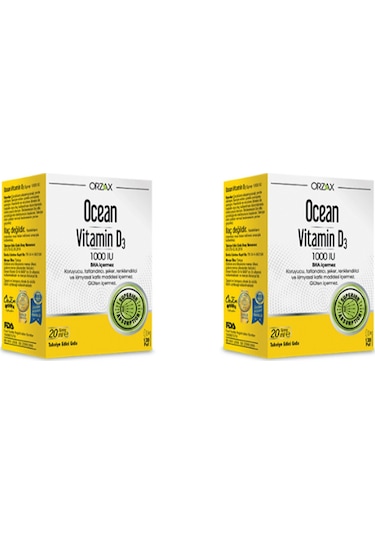 Ocean Vitamin D3 1000 IU Sprey 20 ML 2 Adet