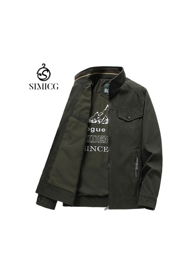 Dik Yaka Rahat Bol Erkek Ceketi Yeşil