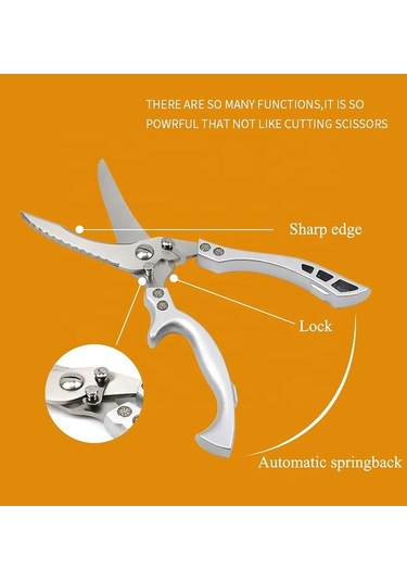 Pazly Ağır Hizmet Mutfak Makası - Paslanmaz Çelik, Çok Amaçlı, Kümes Hayvanı & Budama Makası