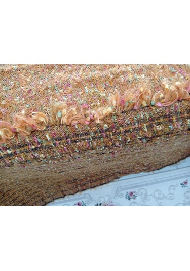 Tavşan Tüyü El Dokuma Çift Kişilik Yatak Örtüsü 280x260 -kremit Kiremit