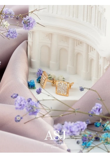 Asj Altın Ve 925 Ayar Gümüş Kare Küpe 211686171 Altın