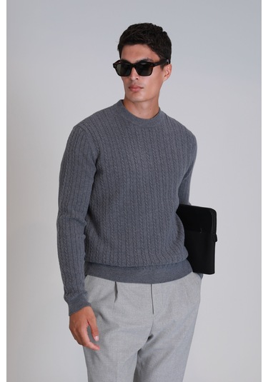 Lufian Rıght Erkek Kazak Gri Gri 112090138100150 Gri