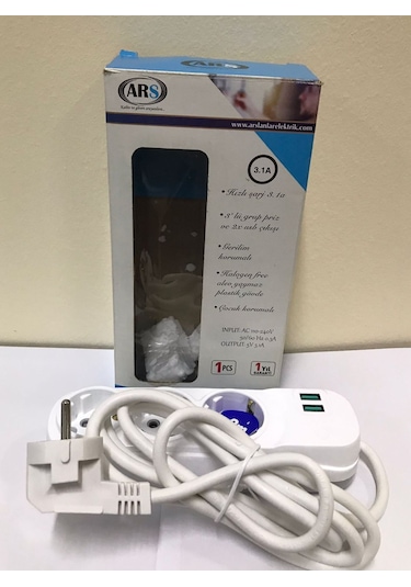 ARS 3LÜ+USB ÖZELLİKLİ 2 M GRUP PRİZ