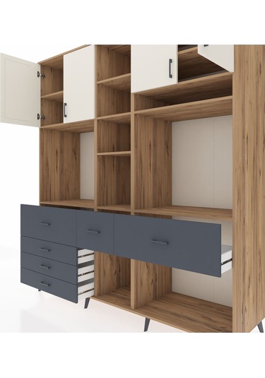 Kronos Dolap 11 Raflı 6 Çekmeceli 4 Kapaklı 220x59x243 Çam-aytaşı/antrasit Aytası/antrasıt Kronos Dolap 11 Raflı 6 Çekmeceli 4 Kapaklı 220x59x243 Çam-aytaşı/antrasit Aytası/antrasıt