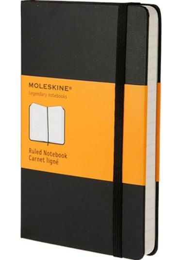 Moleskine 9x14 Sert Çizgili Siyah Butik Defter