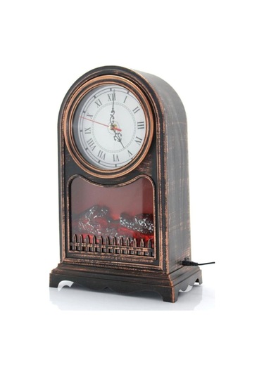 Dekoratif Led Işıklı Saatli Şömine Usbli -451 Renkli