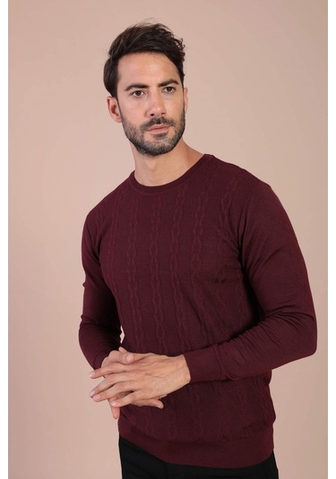 Ferraro Bisiklet Yaka Superfine Yün Kazak - Bordo Bordo (490434031) Bordo