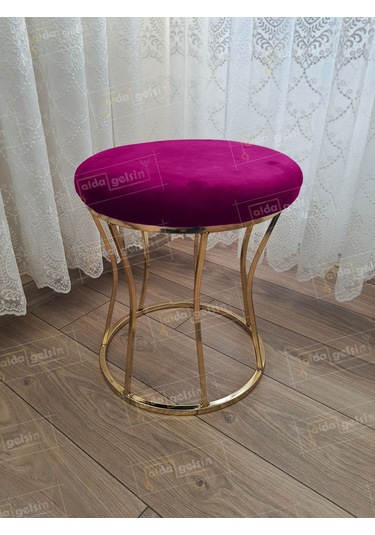 Kum Saati Düz Makyaj Pufu Gold Mor