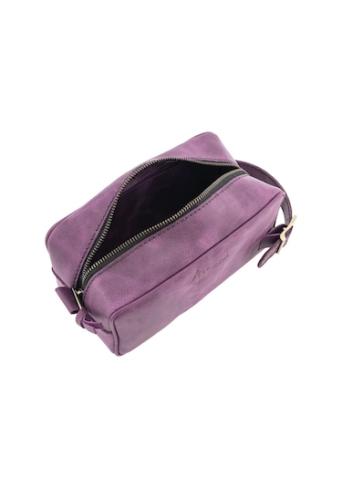 Twingold İsme Özel Dopp Kit Kişisel Bakım Ve Seyahat Çantası - %100 Rainbow Deri - Ac14004 - Mor Mor