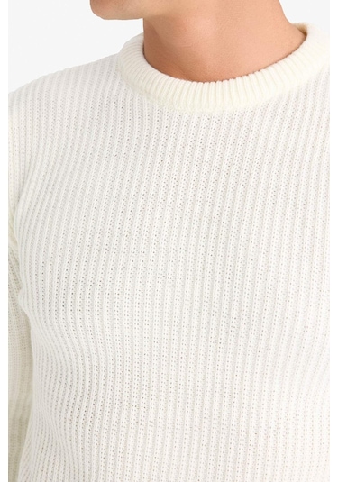 DeFacto Standart Fit Bisiklet Yaka Triko Kazak C8814AX24WNER100