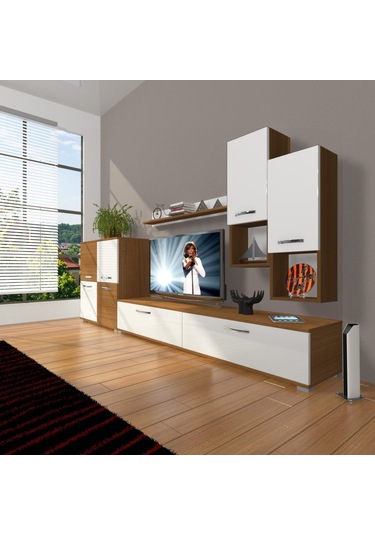 Decoraktiv Eko 6da Slm Std Tv Ünitesi Tv Sehpası Ceviz - Beyaz