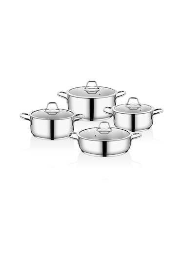 Kahramanlar Yağmur İndüksiyon Tabanlı 8 Parça Tencere Seti