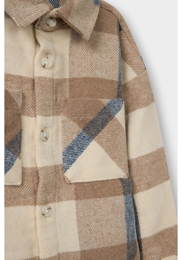 Defacto Erkek Bebek 2li Takım Kareli Flanel Gömlek Pantolon G3226a525wner118 Ekru-er118