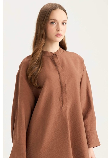 DeFacto Relax Fit Hakim Yaka Basic Düz Uzun Kollu Tesettür Gömlek Tunik E1757AX25SPBN519 DeFacto Relax Fit Hakim Yaka Basic Düz Uzun Kollu Tesettür Gömlek Tunik E1757AX25SPBN519