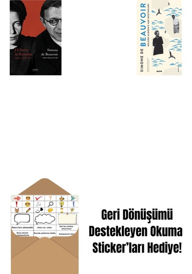 J. P. Sartre İle Söyleşiler + Nelson Algren'e Aşk Mektupları + Okuma Sticker'ları