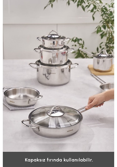 Karaca  Ada İndüksiyon Tabanlı 12 Parça Çelik Tencere Seti V2