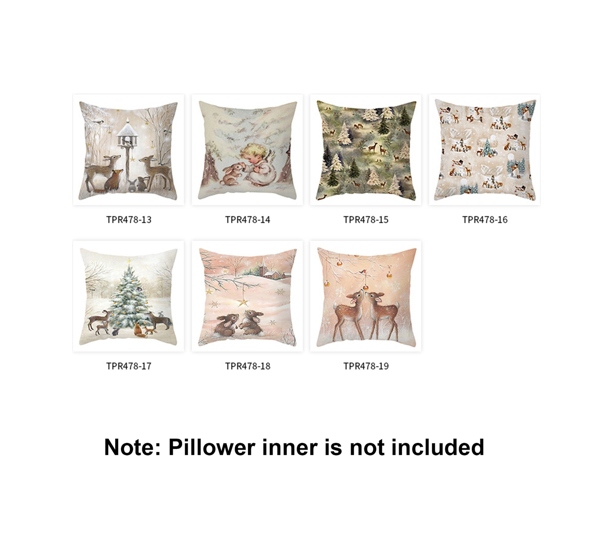 Hombey Noel Temalı Dijital Baskılı Kayısı Derisi Yastık Kılıfı 45x45cm Yastık İçi Yok Tekli Paket Tpr478-9 Diğer