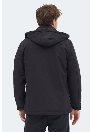 Slazenger Gleam Erkek Kapüşonlu Siyah Mont & Kaban Siyah