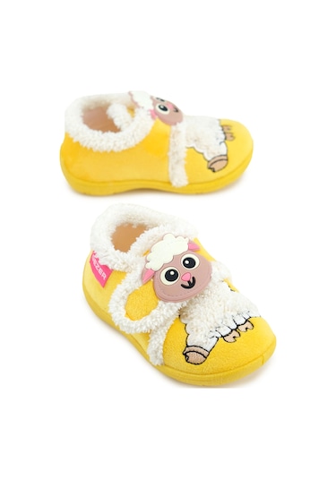 Gezer Kız Çocuk Bebe Cırtlı Ayarlanabilir Günlük Okul Kreş Panduf Ayakkabı Sarı