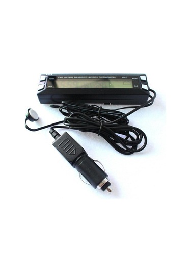 Çok Fonksiyonlu 3'ü 1 Arada Araba Dijital Saat Gerilim Sıcaklık Ölçer Termometre Voltmetre, İki Arka Işık Rengi Ec30