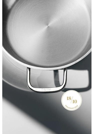 Nehir Silver 4 Parça Paslanmaz Çelik Sahan Seti 18-20 Cm Gri