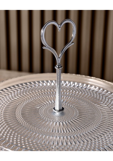 Valery 2 Katlı Kek Standı - Şeffaf - 28 Cm