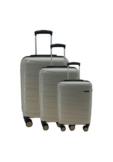 Las Vegas Polo Polipropilen Üçlü Valiz Set Bej